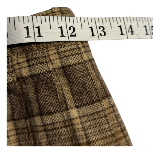 Pendleton Kids Plaid Pleated Wool Blend Skirt Size 16 Brown Tan - Picture 4 of 5